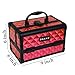 SHANY Chic Makeup Train Case Cosmetic Box Portable Makeup Case Cosmetics Beauty Organizer Jewelry storage with Locks, Multi trays Makeup Storage Box with Makeup Mirror - Ruby Red