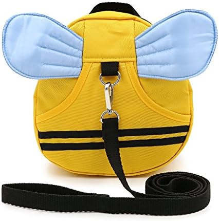 HanLingGG Baby Walking Safety Harness Reins Little Kid Toddler Anti-lost Travel Bag Cute Cartoon Mini Backpack with Safety Leash for Baby 1-3 Years Old Bee with Blue Wings