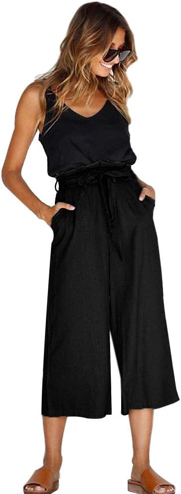 HARONAR Wide Leg Pants for Women High Waist Palazzo Loose Pants Casual with Belt