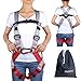 Oumers Kids' Climbing Harness, Full Body Harness, Safe Belts Guide Harness for Outward Band Expanding Training, Caving Rock Climbing Rappelling Equip, Safety Comfort (Medium Gray and Red)