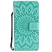 Leather Wallet Case for Samsung Galaxy S9 Plus (2018 Release), Credit Cards & Changes Holder, Colorful Art Mandala Design, Magnetic Durable Flip Cover Kickstand case for S9 Plus(6.2 inch)-Green