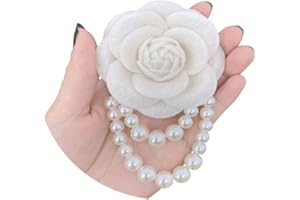ZZ ZINFANDEL Bohemian Pearl Safety Brooch Pins Flower Brooch Hair Flowers Hairpin Brooch Headpieces,Brooch Pins Shawl Clips for Women Girls Vintage Collar Brooch
