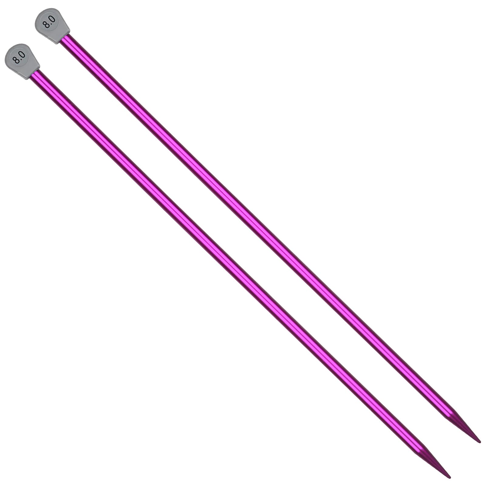 Coopay Knitting Needles 8.0mm UK Size, Aluminium, Straight, Lightweight, Smooth, Snag-Free Surface, Ideal for Beginners & Professionals, 35cm Long, 2 Pack
