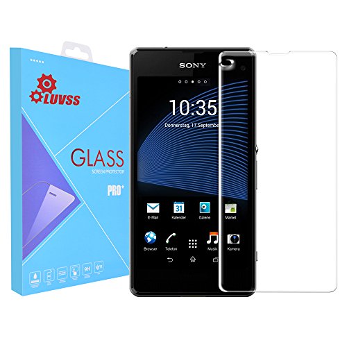 LUVSS 0.26mm Thickness Xperia Z1 Compact Screen Protector [Tempered Glass], Anti-Scratch Shatterproof Ballistics Glass Front Screen Protector Film for Sony Xperia Z1 Mini / Compact D5503 - Clear