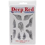 Deep Red Stamps Wings Rubber Stamp Set