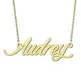 BYBWBL Audrey Name Pendant Necklace 18k Gold Plated