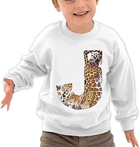 NVLILO Kids Animal Alphabet Jaguar Is J Fashion Crew Neck Cotton Hoodie Pullover Hooded Sweatshirt