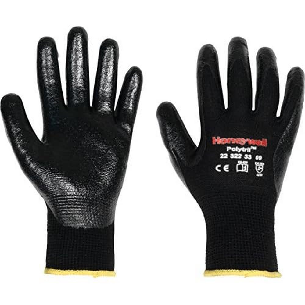 Honeywell 2232233 Polytril MIX Black Polyamide/Cotton Knitted General Purpose Gloves for Heavy Handling, 25 cm Length, Suitable for Utilities/Telecom/Automotive, Size 9, 2232233-09 (Pack of 10 Pairs)