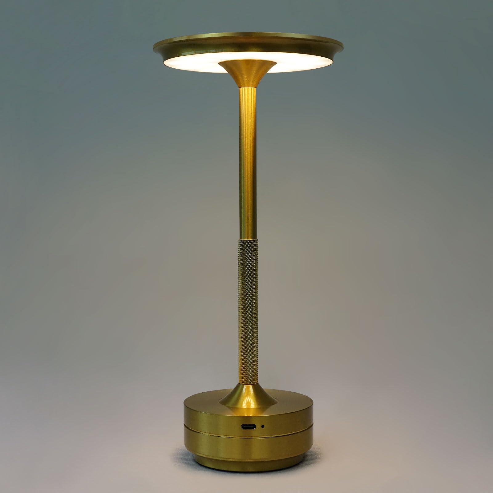 HARPER LIVING LED Rechargeable Table Lamps, Colour Changing (3000K-6000K) and Dimmable (Gold)