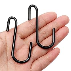 ESFUN 30 Pack Heavy Duty S Hooks Black S Shaped