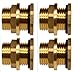 RAINPAL BBF020 LF Compliant Brass Bulkhead Tank Fitting (Double Female 1/2” NPT and Male 3/4