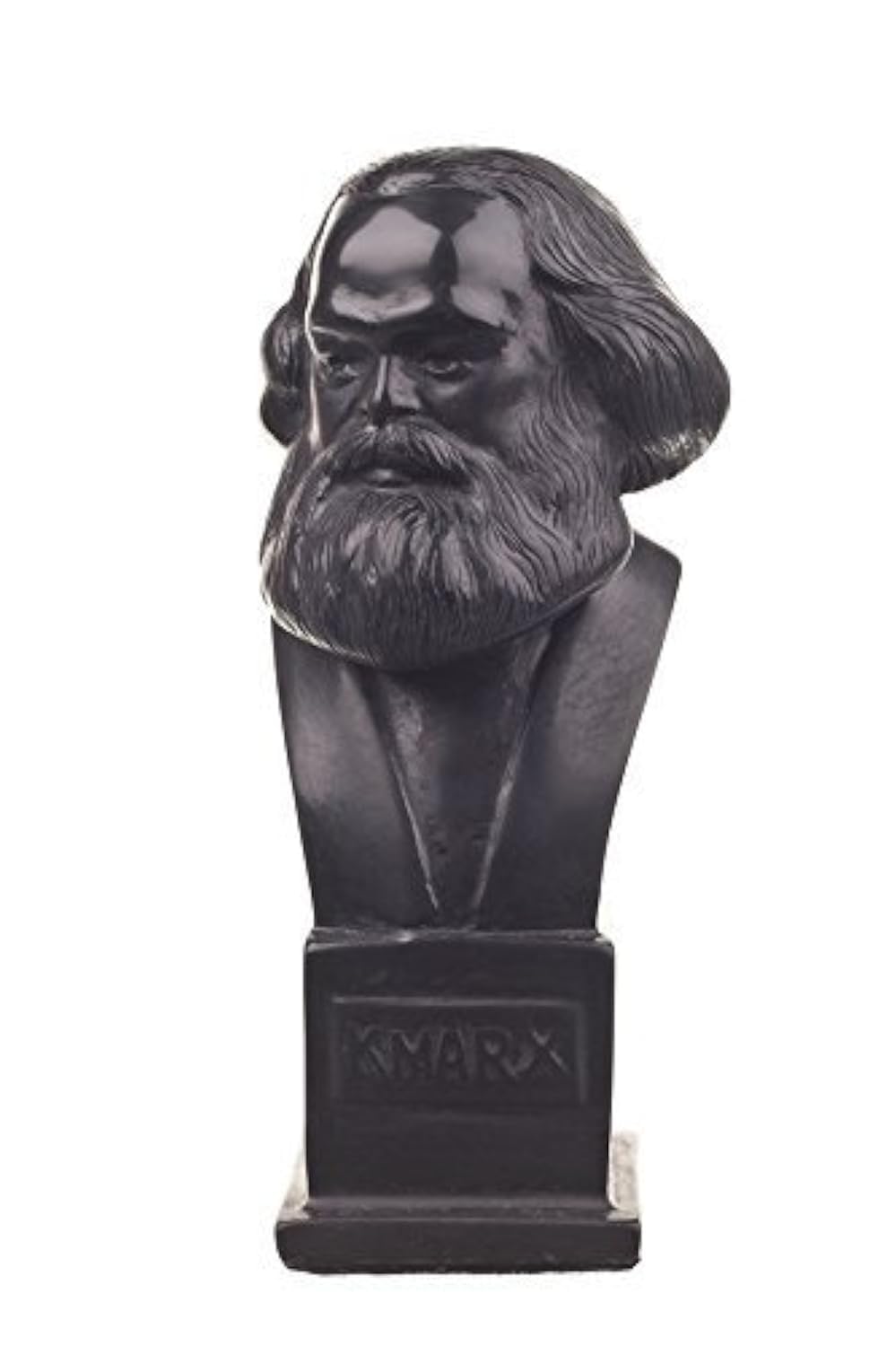 German Philosopher Socialist Karl Marx Stone Bust Statue Sculpture Black 12 cm