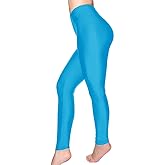 Romastory Women's Stretched Shiny Sports Leggings Mid-Waist Elastic Pants Shining Leggings Tights