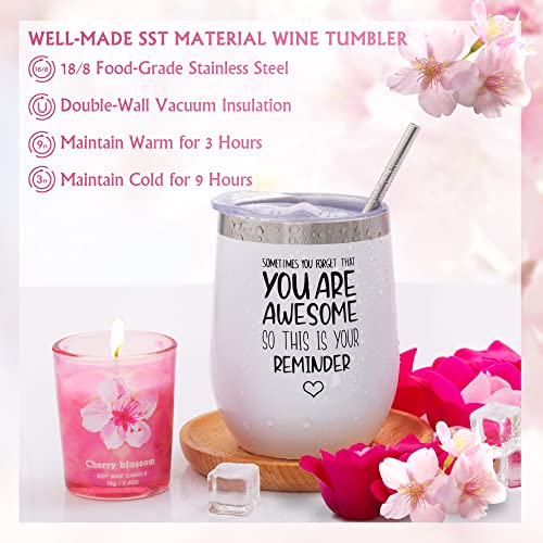 Bath and Body Works Gift Set with 14 Pcs Mother's Day, Birthday Gifts and Cherry Blossoms Self Care Package, Relaxing Spa Gift Basket for Women