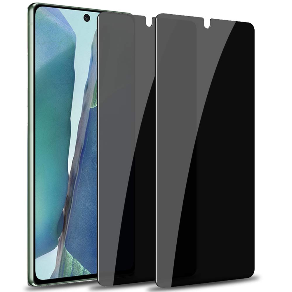 Photo 1 of [2 Pack] Note 20 Privacy Screen Protector Anti-Spy, LYWHL Tempered Glass Screen Protector for Samsung Galaxy Note 20, Black 9H Hardness Anti-Scratch Bubble Free [Don't Support Fingerprint Unlock]