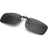 Onrtry Polarized Clip-On Flip Up Sunglasses Over Prescription Glasses for Women Men Metal Clip Rimless Sun Glasses