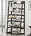 Tribesigns 5-Tier Ladder Shelf, 5 Shelf Modern Bookshelf and Bookcase Freestanding Leaning Shelf for Living Room Home Office (Black)