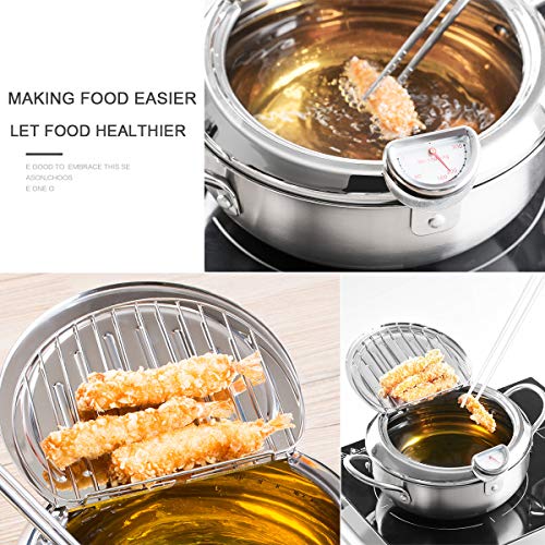 stainless steel fryer pan Tempura Japanese Style Household Frying Pot