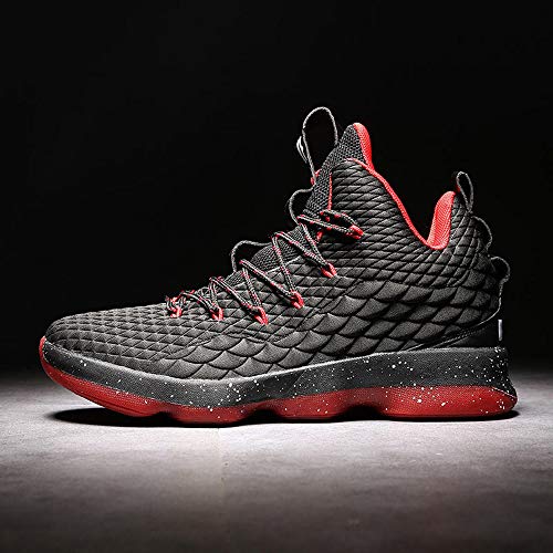 BOOMJIU Professinal Sneakers for Men Athletic Walking Shoes Indoor Court Outdoor Basketball Running Shoe Black - Thumbnail 5