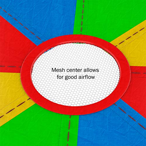 TMG Deluxe Rainbow Children's Play Parachute with Handles - Large 8 Foot Diameter!