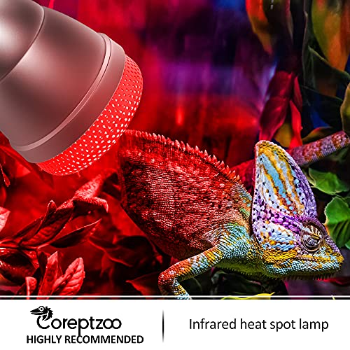 Reptile Heat Lamp, CoreptZoo Infrared Heat Bulb Basking Spot Heating