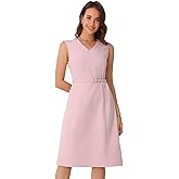 Allegra K Work Professional Dresses for Women's Sleeveless A-Line Dress