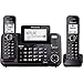 Panasonic 2-Line Cordless Phone System with 2 Handsets - Answering Machine, Link2Cell, 3-Way Conference, Call Block, Long Range DECT 6.0, Bluetooth - KX-TG9542B (Black) primary