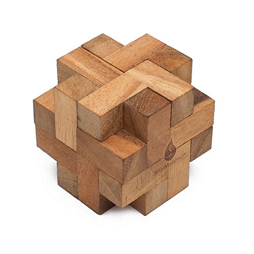 Labyrinth: IQ Building Educational 3D Wood Puzzle & Handmade Traditional Wood Brainteaser for Adults & Improve Creative Thinking from with SM Gift Box(Pictured)