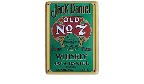 Jack Daniels etiqueta verde pequeño Vintage Tin Metal Pub señal ...