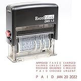 ExcelMark Self-Inking Stock Message Date Stamp – DNS 1.3 (Red Ink)