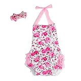Binmer(TM) Baby Girls Kid Halter Lace Romper Backless Sunsuit Jumpsuit Dress (S:0-6M)