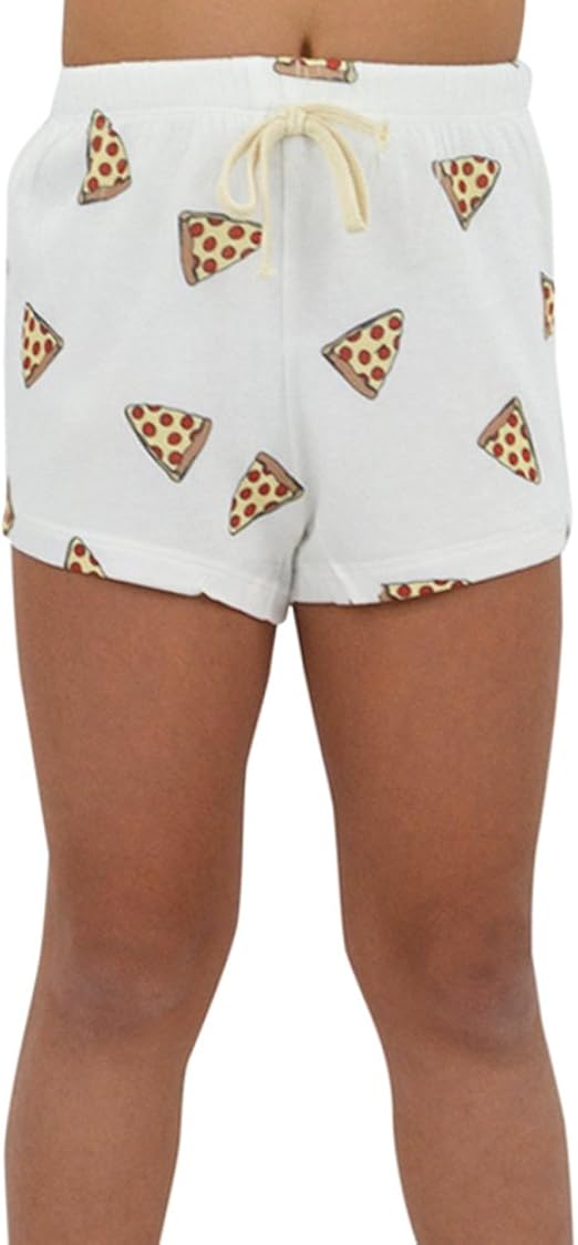 PPLA Tween Girls Pizza Shorts in Ivory (Medium, Ivory