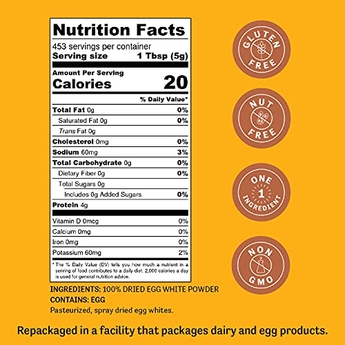 Judee’s Dried Egg White Protein Powder 5 lb Pasteurized, USDA