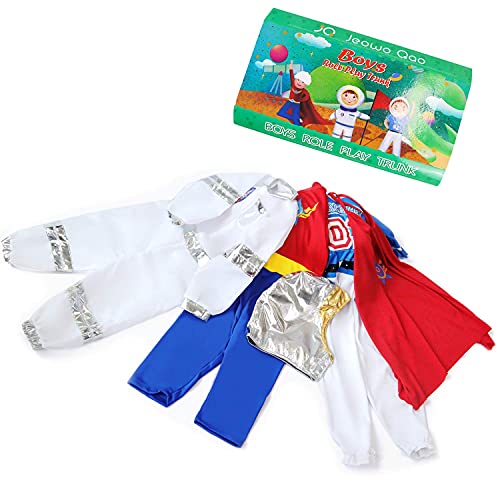 Jeowoqao Boys Dress up Trunk Costumes Set, Kids Dress up Clothes Set