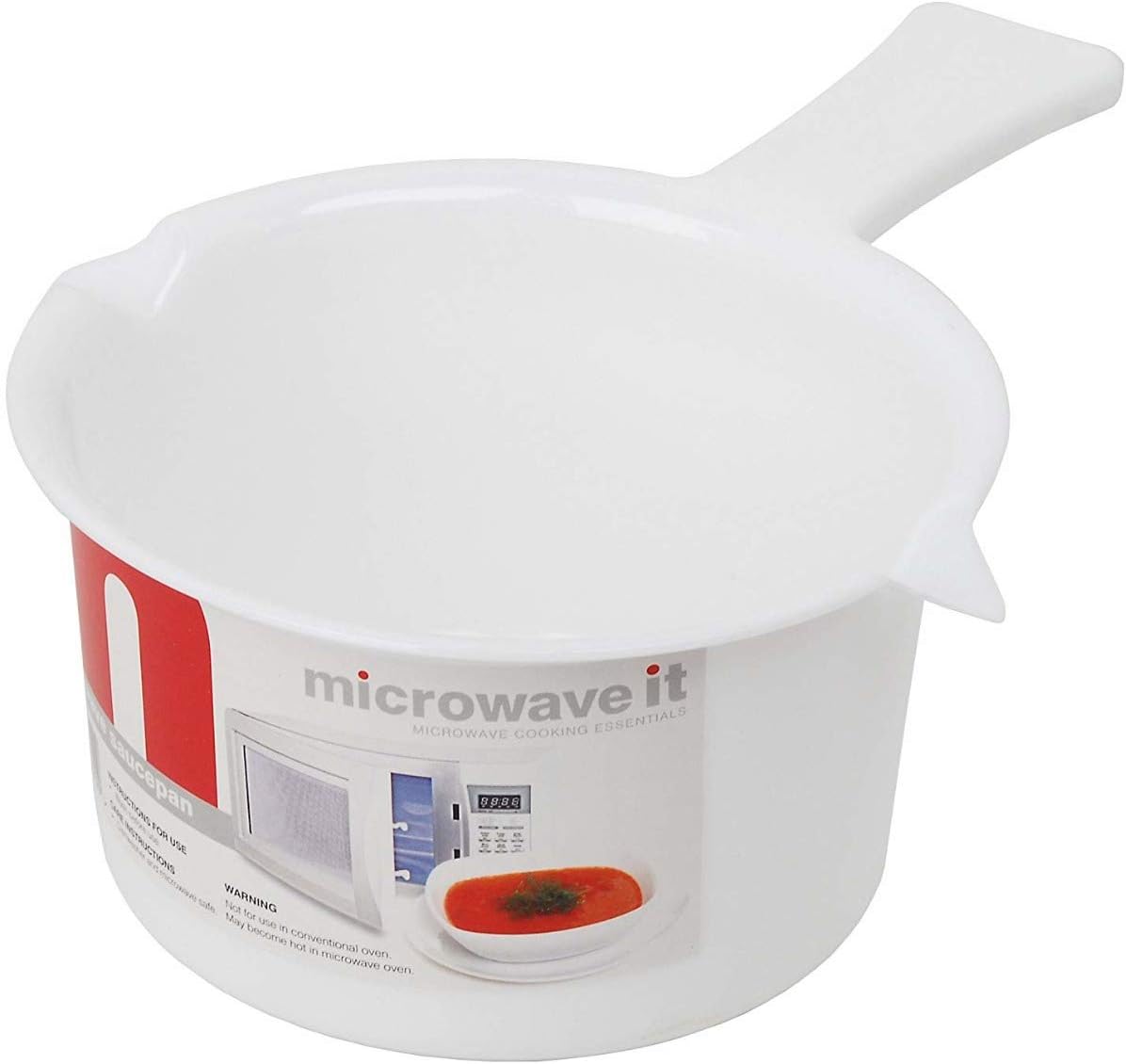Microwave It PP349 Polly Prop Sauce Pan Small 500ml White Plastic