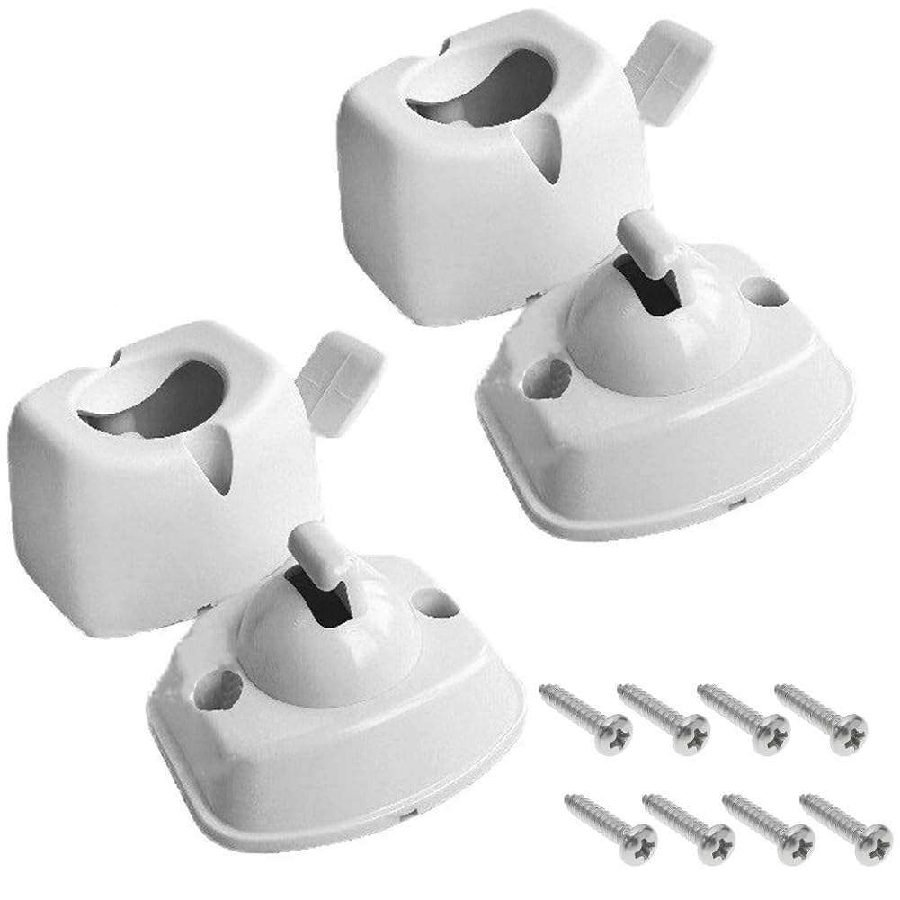 Door Retainer Catch Compatible with Coachman Elddis Caravan Motorhome White Plastic, Caravan Door Retainer Replacement Kit for Coachman 2006 Elddis Motorhome Accessory (2 Pair)