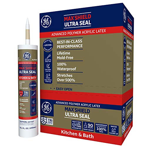 GE Max Shield Ultra Seal Siliconized Acrylic Latex Sealant Caulk, Almond, 10.1oz - Thumbnail 2