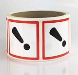 GHS 07 Exclamation Mark CLP Pictogram Labels 20x20mm Heavy Duty Plastic Adhesive view 3