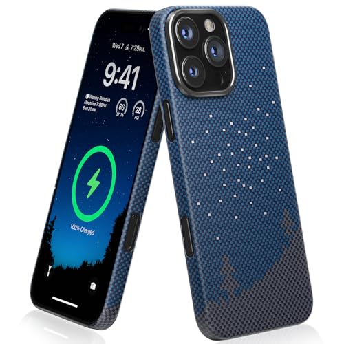 memumi Aramid Fiber Magnetic Case for iPhone 16 Pro Max, [Compatible with Mag-Safe] Sturdy Durable for iPhone 16 Pro Max Aramid Fiber Thin Case, Military Grade Drop Protection