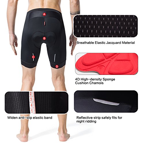 image for Eco-daily Men's Cycling Shorts Padded Bicycle Riding Half Pants Bike B