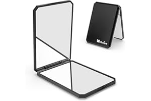 wobsion Small Compact Mirror,1x/2x Travel Magnifying Mirror,2-Sided Handheld Portable Folding Mirror,Mini Makeup Mirror for Purse,Pocket,Gifts,Square(Black)