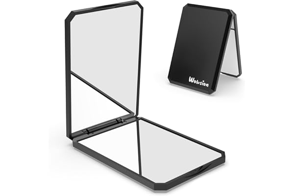 WOBSION Small Compact Mirror, 1x/2x Travel Magnifying Mirror | 2-Sided Handheld Portable Folding Mirror, Mini Makeup Mirror f