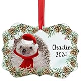 Grey Hedgehog Christmas Ornament 2024