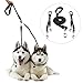 heytech Reflective Dual Dog Leash for 2 Dogs, 5 ft Main Rope with Two 2 ft Auxiliary Ropes, Double Dog Leash 360° Swivel No Tangle Walking (Black)