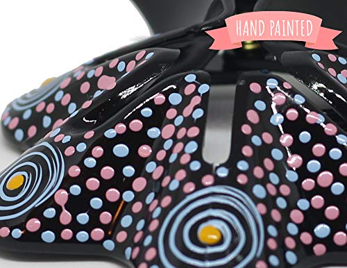 Hair Barrette Hand painted Hair Clips. Styling for Women & Girls. This Attractive Hair Accessory Can Be Used As a ponytail holder Or a Hair Grip. For thick & thin hair. 2 Pcs Uniquely Hand Crafted