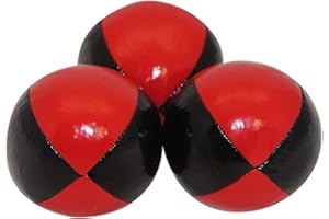 HIGGINS BROTHERS Juggling Balls Professional Style Set of 3 - How to Juggle Kit with Bean Bags for Juggling for Beginners with Vibrant Colors, Great Feel, Ultra Durable (Black/Red)