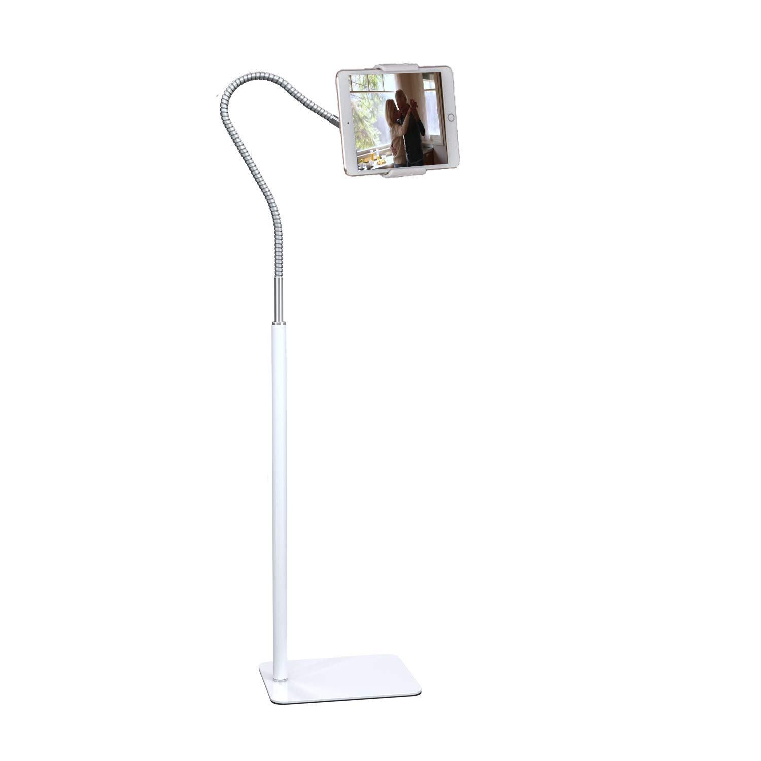 Photo 1 of Creatop Tablet Floor Stand with Flexible Gooseneck and Stable Aluminum Base Suitable for 3.5” - 10.6” Smart Phone & Tablet White