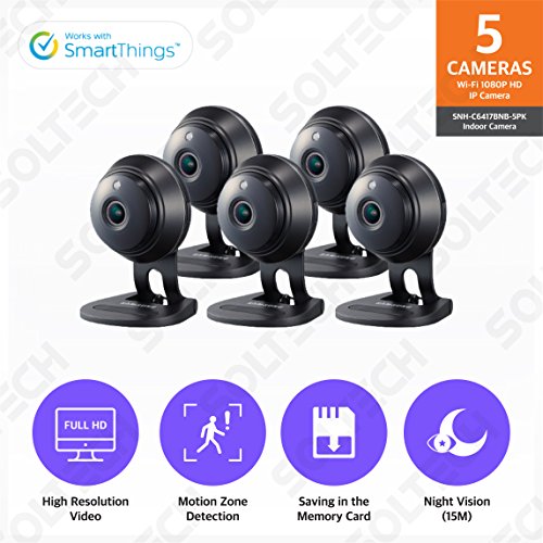 Samsung-Wisenet-SNH-C6417BNB-SmartCam-HD-Plus-1080p-Full-HD-Wi-Fi-Camera-Black-5-Pack