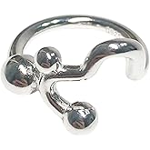 Ch.yishi Handmade Vintage 925 Sterling Silver Wide Band Rings for Women/Men,Adjustable Thumb Finger Ring (Square wide ring)