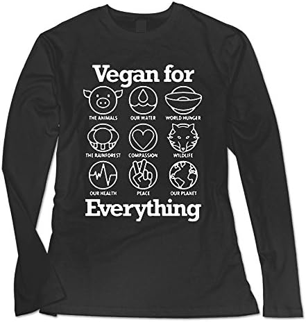 O-Neck Women's T-shirts Vegan For Everything Vintage Long Sleeve